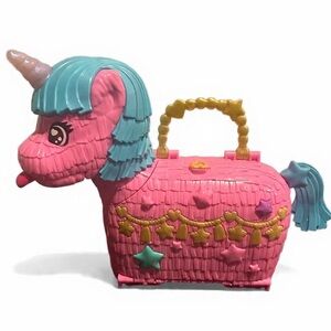 Mattel Polly Pocket Unicorn Partyland Playset & carryall purse 35th anniversary